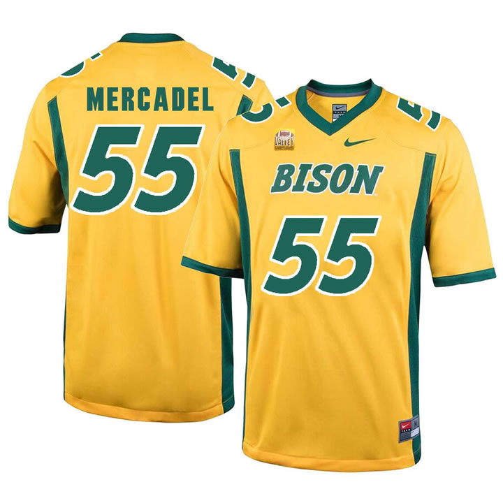 North Dakota State Bison #55 Aaron Mercadel Gold College Football Jersey